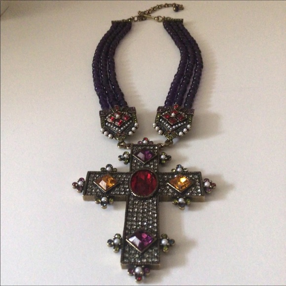 Heidi Daus. Purple / Colorful Cross. New. - Picture 4 of 8
